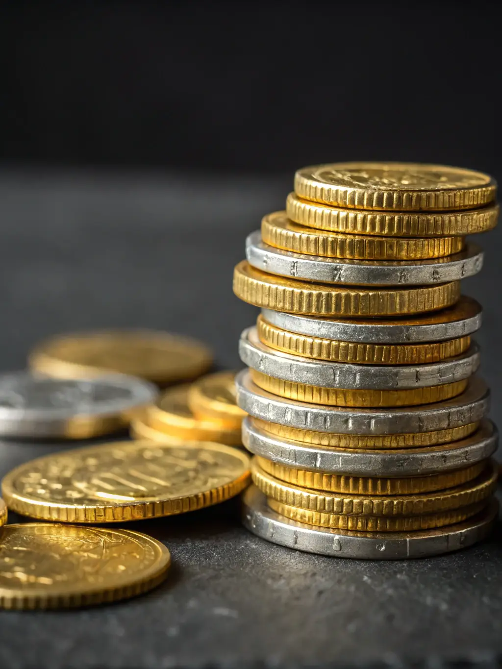 A close-up of various cryptocurrency coins, symbolizing Trillions Systems Limited's crypto investment guidance.