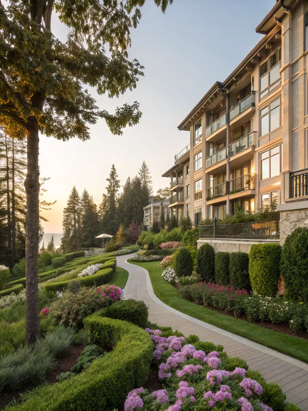 A modern luxury apartment building with floor-to-ceiling windows, showcasing a prime real estate investment opportunity for Trillions Systems Limited.